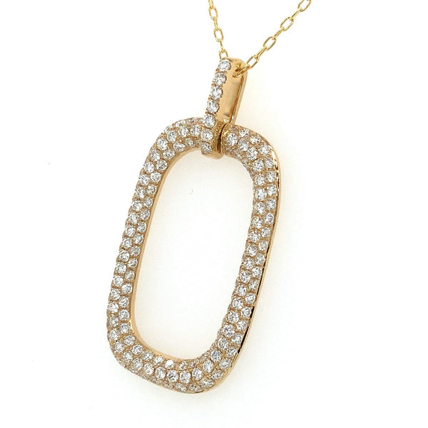 Afarin Pave Cushion Shaped Diamond Pendant in 18K Yellow Gold 1.67 cts t.w.