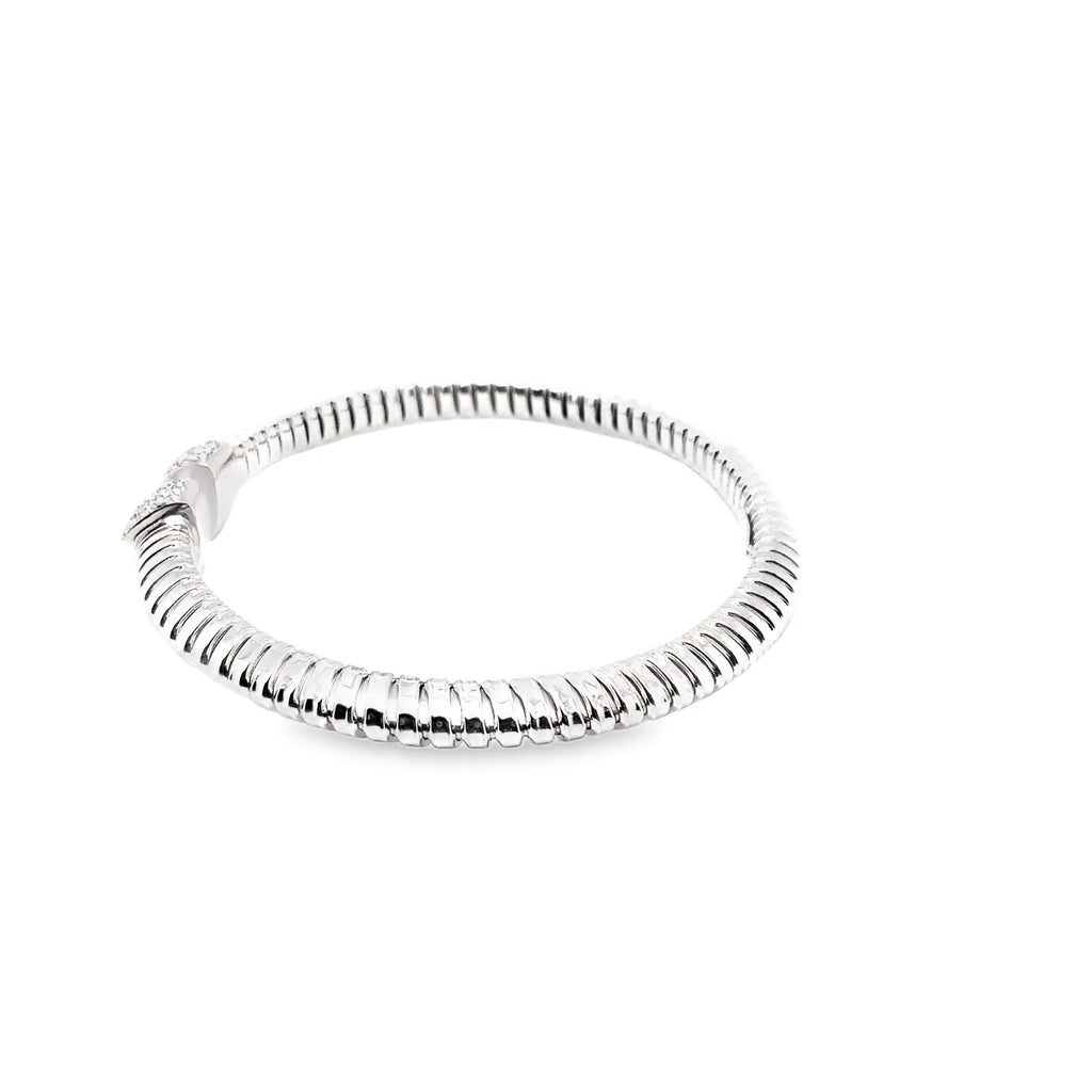 Afarin Collection Tubogas Diamond Cuff Bangle Bracelet in 18K  White Gold - Image 5 of 7