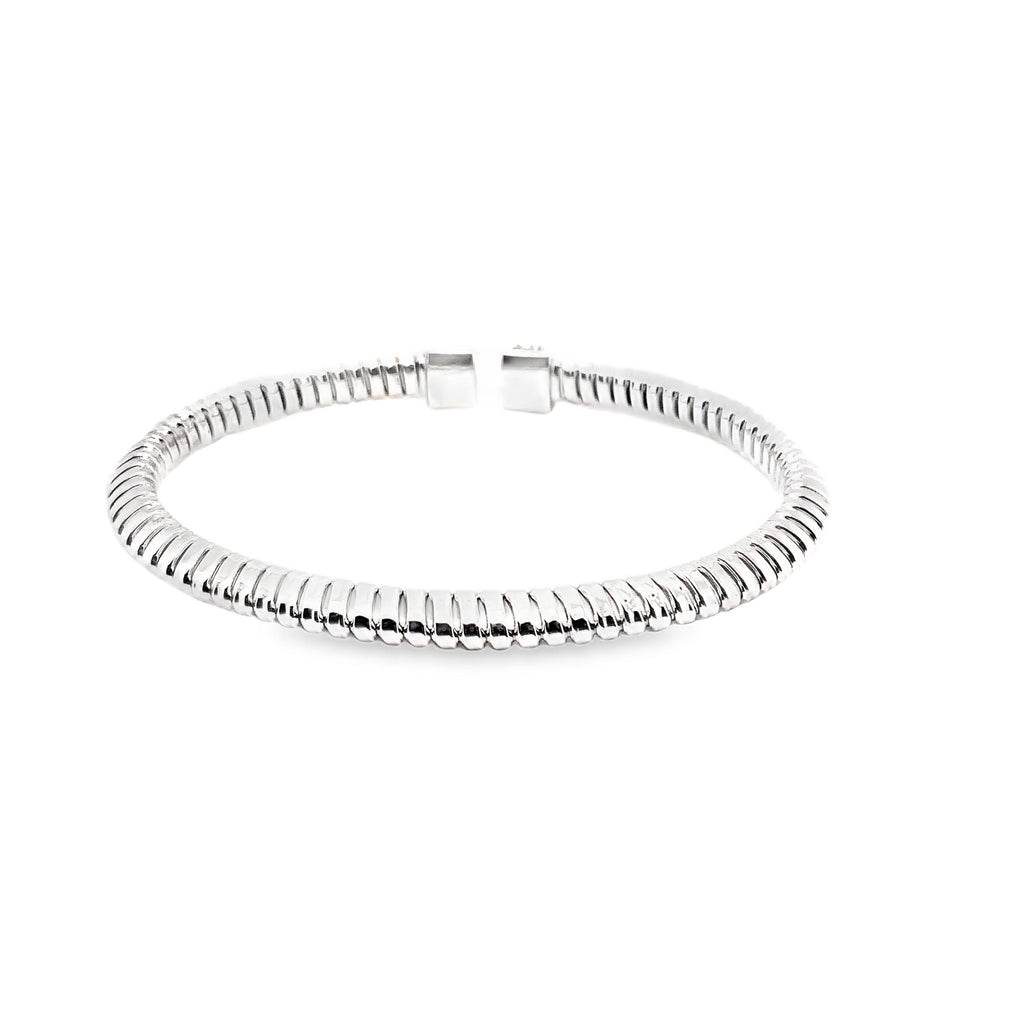 Afarin Collection Tubogas Diamond Cuff Bangle Bracelet in 18K  White Gold - Image 4 of 7