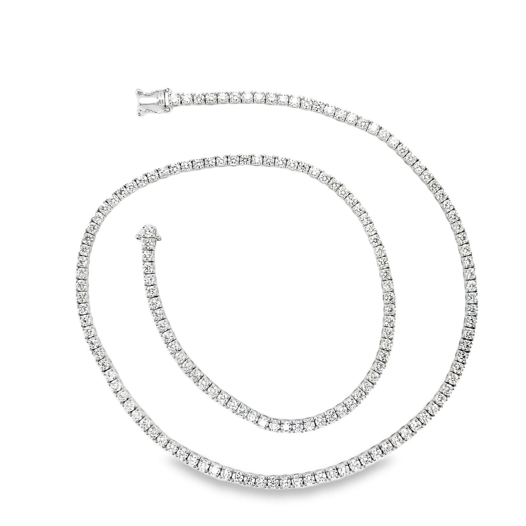 Lab Grown Diamond Tennis Necklace 7.26 cts t.w. set in 14K White Gold - Image 7 of 9