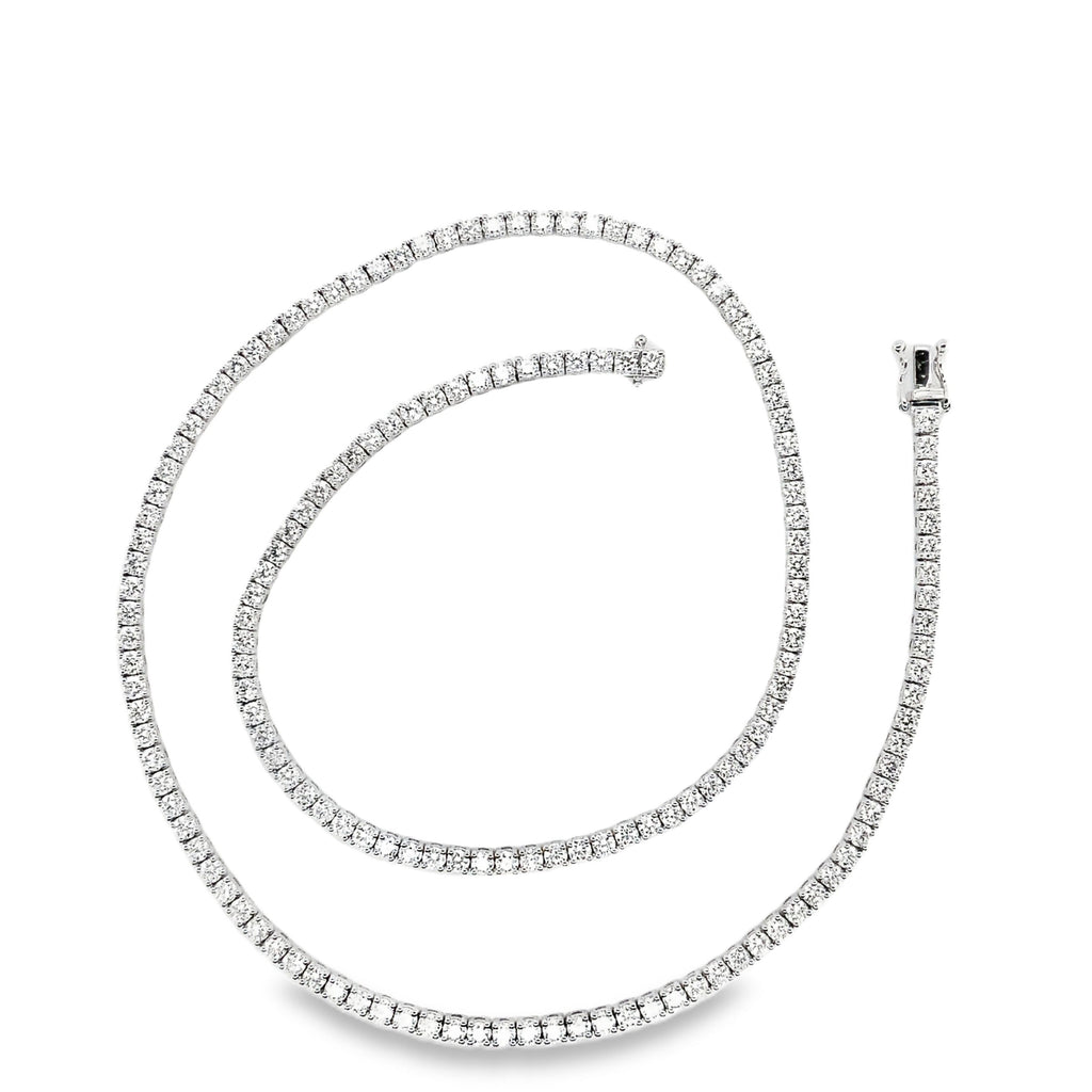 Lab Grown Diamond Tennis Necklace 7.26 cts t.w. set in 14K White Gold - Image 8 of 9