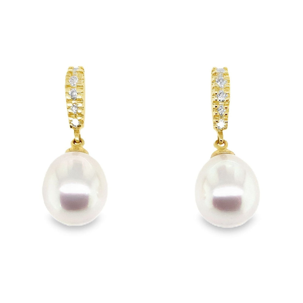 ASBA Collection South Sea Pearl And Diamond Earring set in 14K Yellow Gold - Image 3 of 8