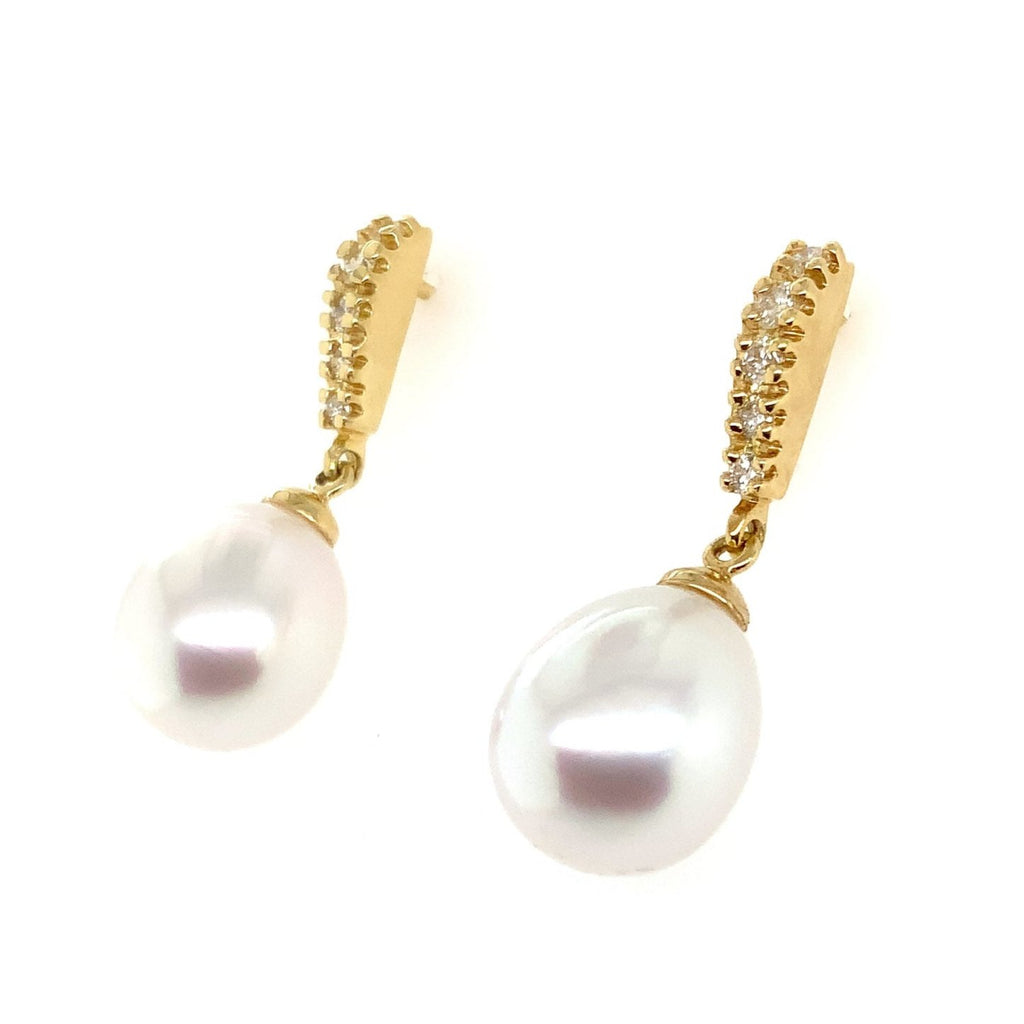 ASBA Collection South Sea Pearl And Diamond Earring set in 14K Yellow Gold - Image 8 of 8