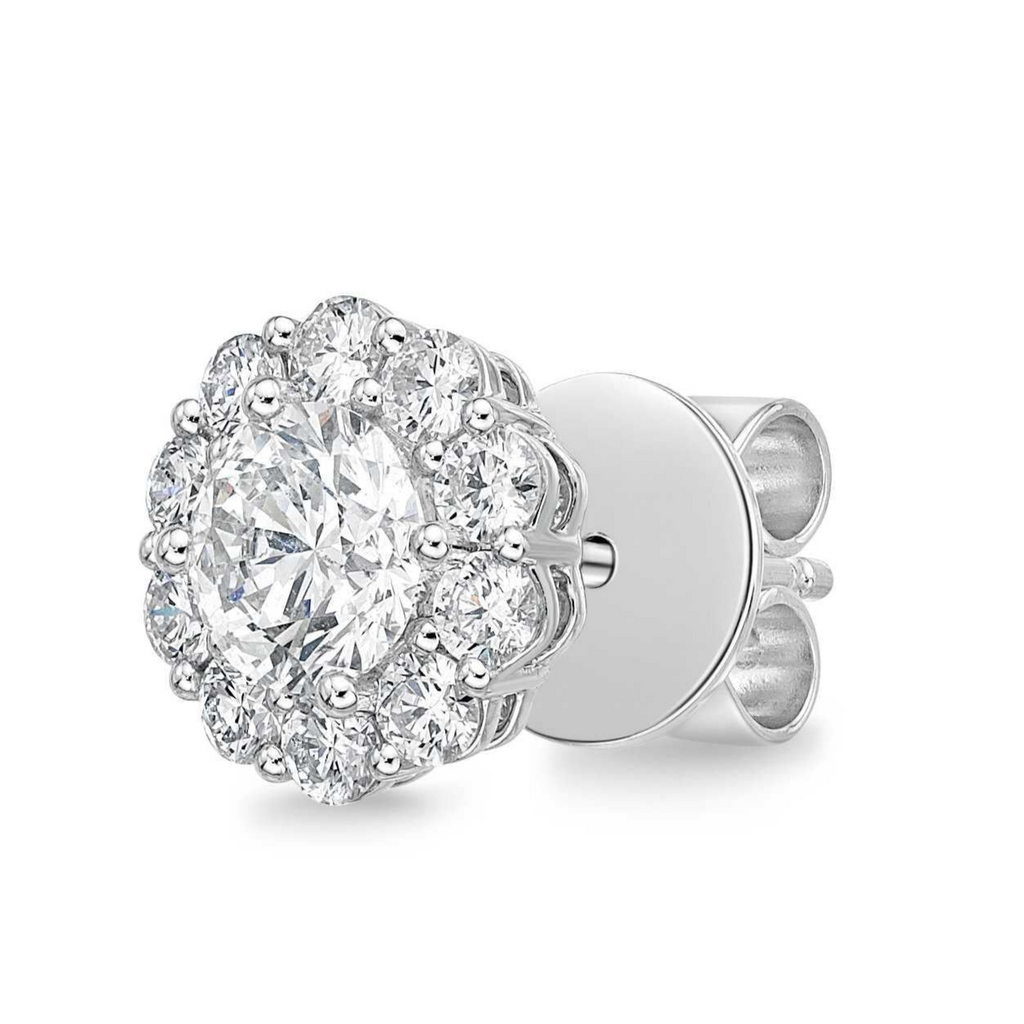 Memoire Blossom Collection Diamond Stud Earrings 1.52 ctw 18K White Gold - Image 7 of 7