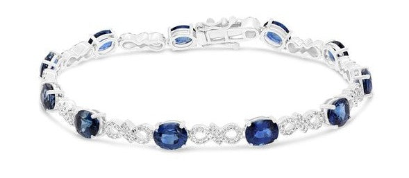 Roman+Jules Infinty Sapphaire and Diamond Bracelet set in 14K White Gold - Image 1 of 2