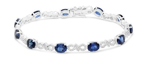 Roman+Jules Infinty Sapphaire and Diamond Bracelet set in 14K White Gold - Image 1 of 2