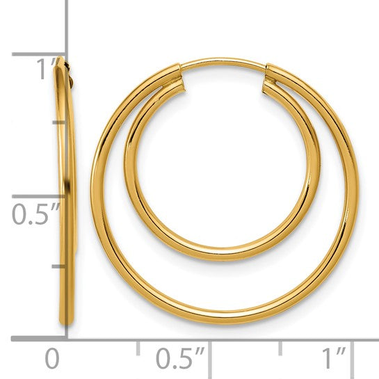 Double Endless 14K Gold Filled Hoop Earrings - Image 2 of 2