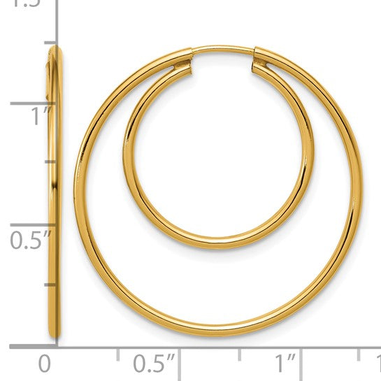Double Endless 14K Gold Filled Hoop Earrings - Image 2 of 2