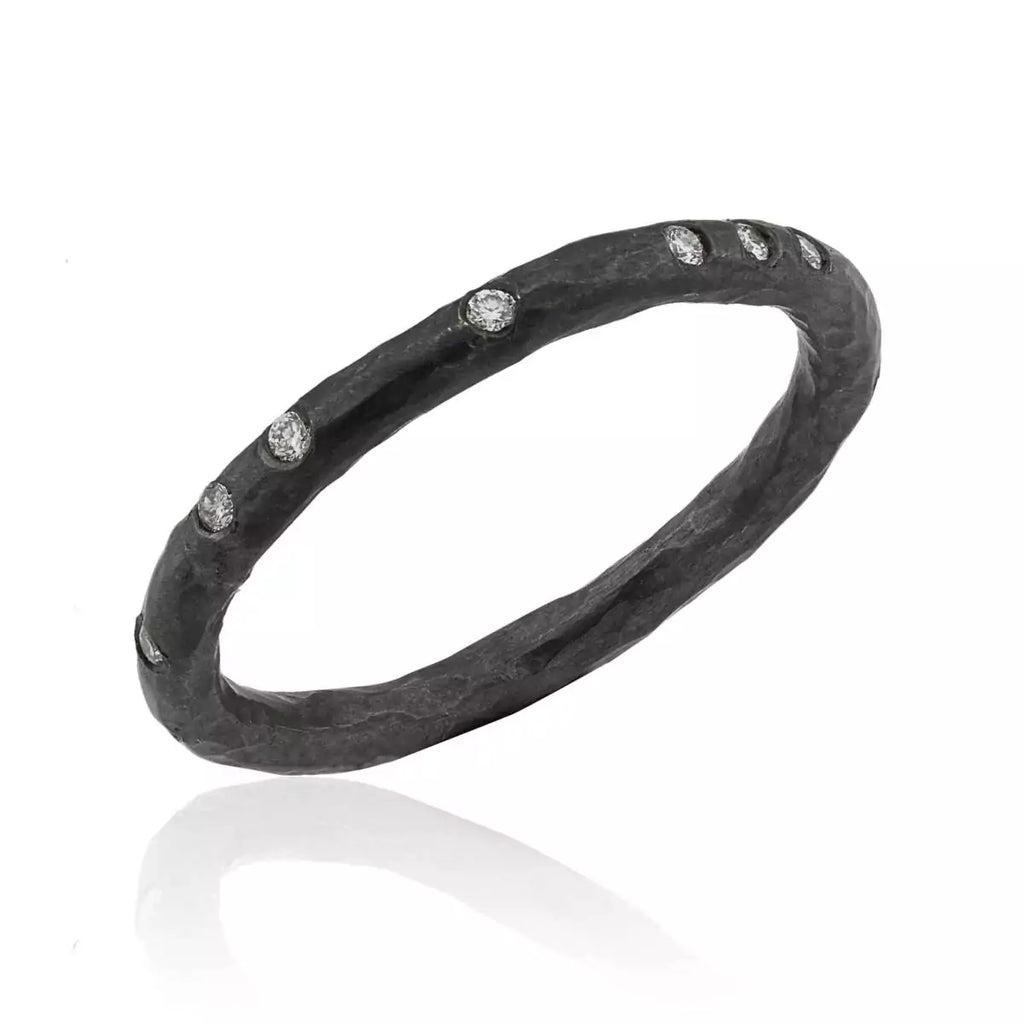 Lika Behar Yin and Yang Oxidized Sterling Silver and Diamond Band - Image 1 of 7