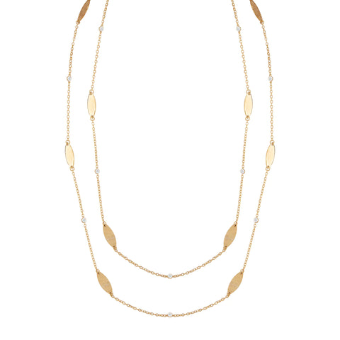 I. Reiss Matte And Hammer-Finished 36 Wrap-Around Marquise Gold-By-The-Yard Necklace - Image 1 of 4