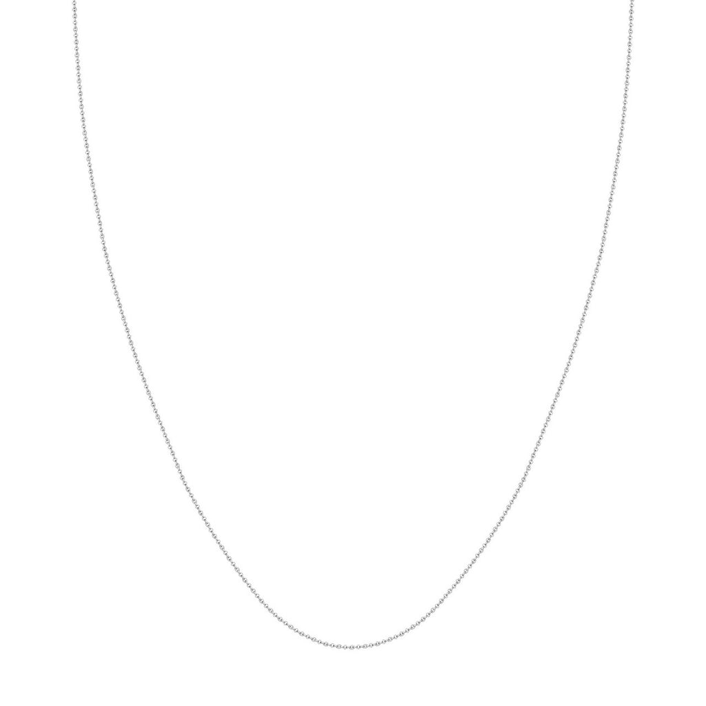 Adjustable Cable Chain Necklace with Slider 14K White Gold - Image 1 of 5