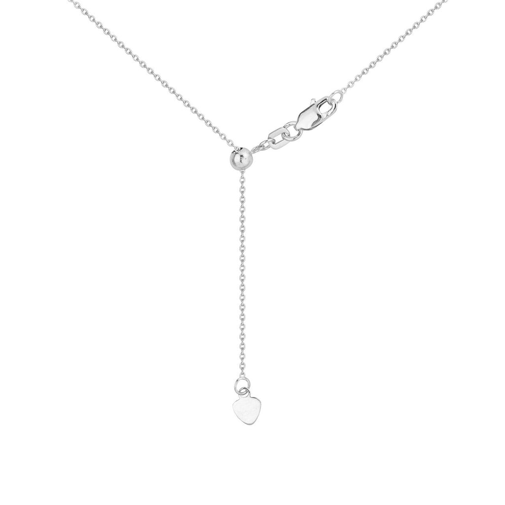 Adjustable Cable Chain Necklace with Slider 14K White Gold - Image 4 of 5