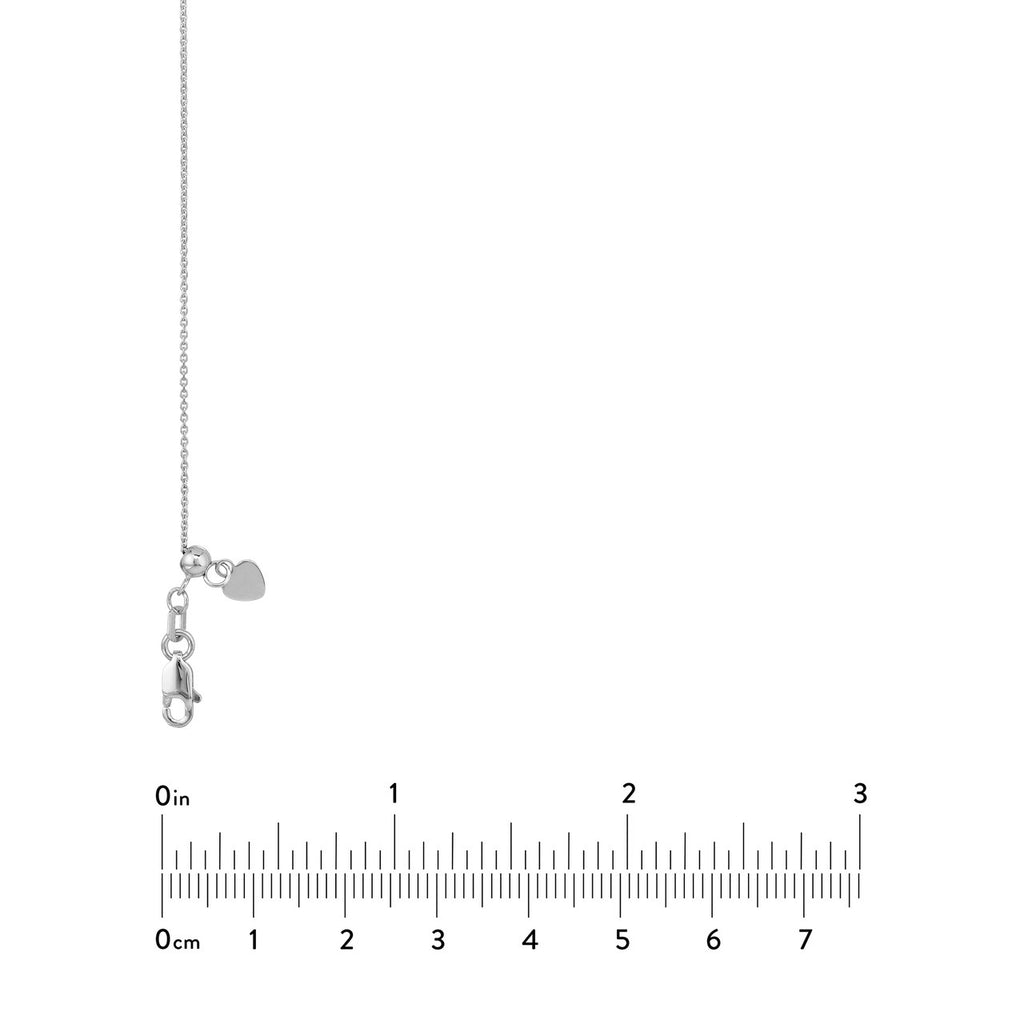 Adjustable Cable Chain Necklace with Slider 14K White Gold - Image 5 of 5