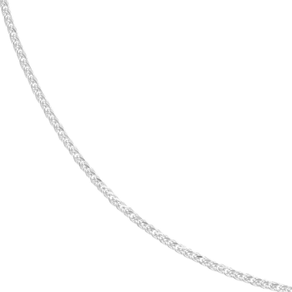 Diamond Cut Square Wheat Chain with Lobster Clasp in 14K White Gold - Image 2 of 5