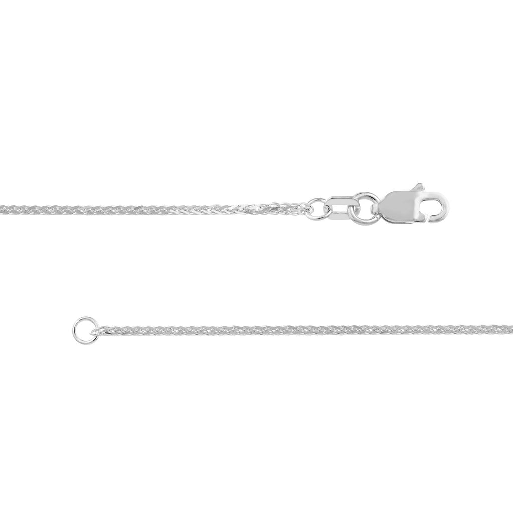 Diamond Cut Square Wheat Chain with Lobster Clasp in 14K White Gold - Image 4 of 5