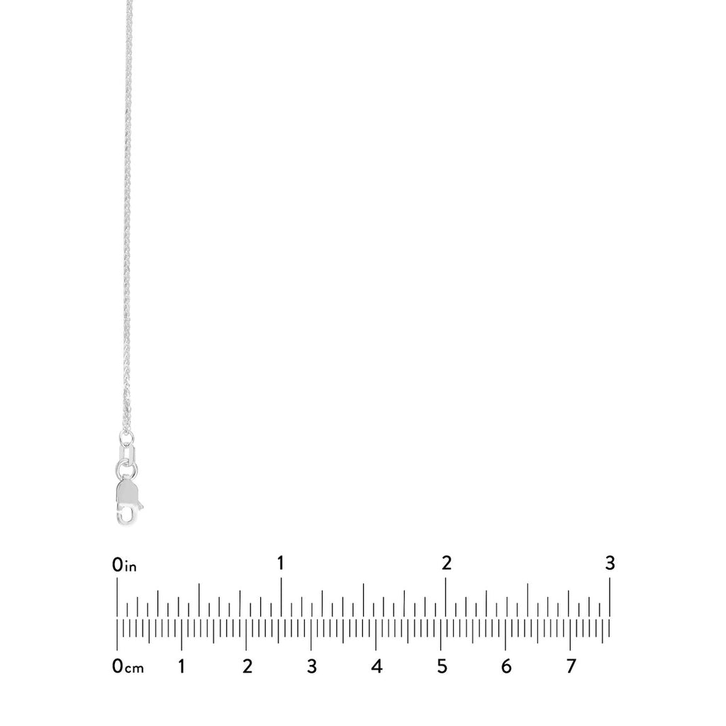 Diamond Cut Square Wheat Chain with Lobster Clasp in 14K White Gold - Image 5 of 5