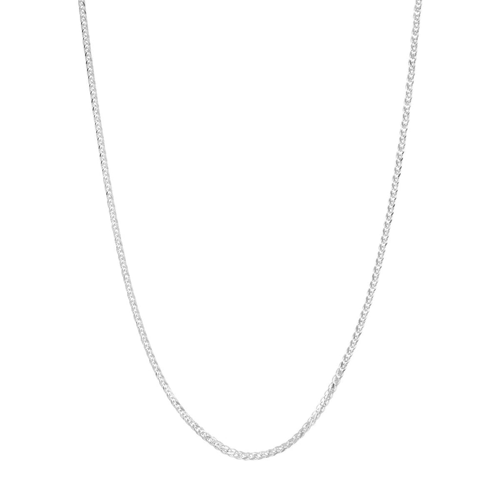Diamond Cut Square Wheat Chain with Lobster Clasp in 14K White Gold - Image 1 of 5
