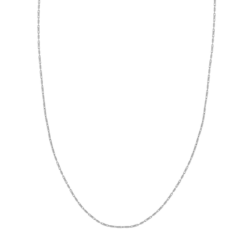 Lumacina 0.95mm Diamond Cut Tube Bead 14K White Gold Chain with Lobster Lock 18" - Image 2 of 4