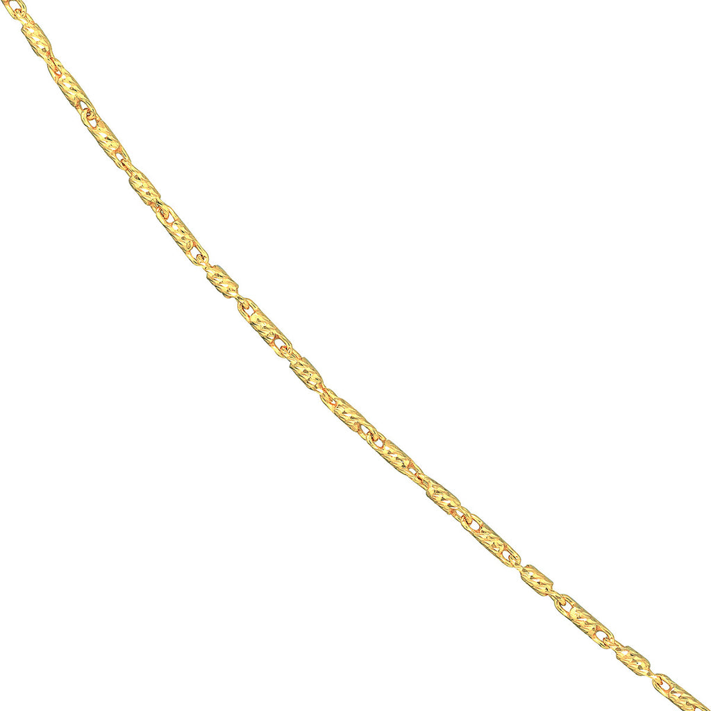 Lumacina 0.95mm Diamond Cut Tube Bead 14K Yellow Gold Chain with Lobster Lock 18" - Image 4 of 4
