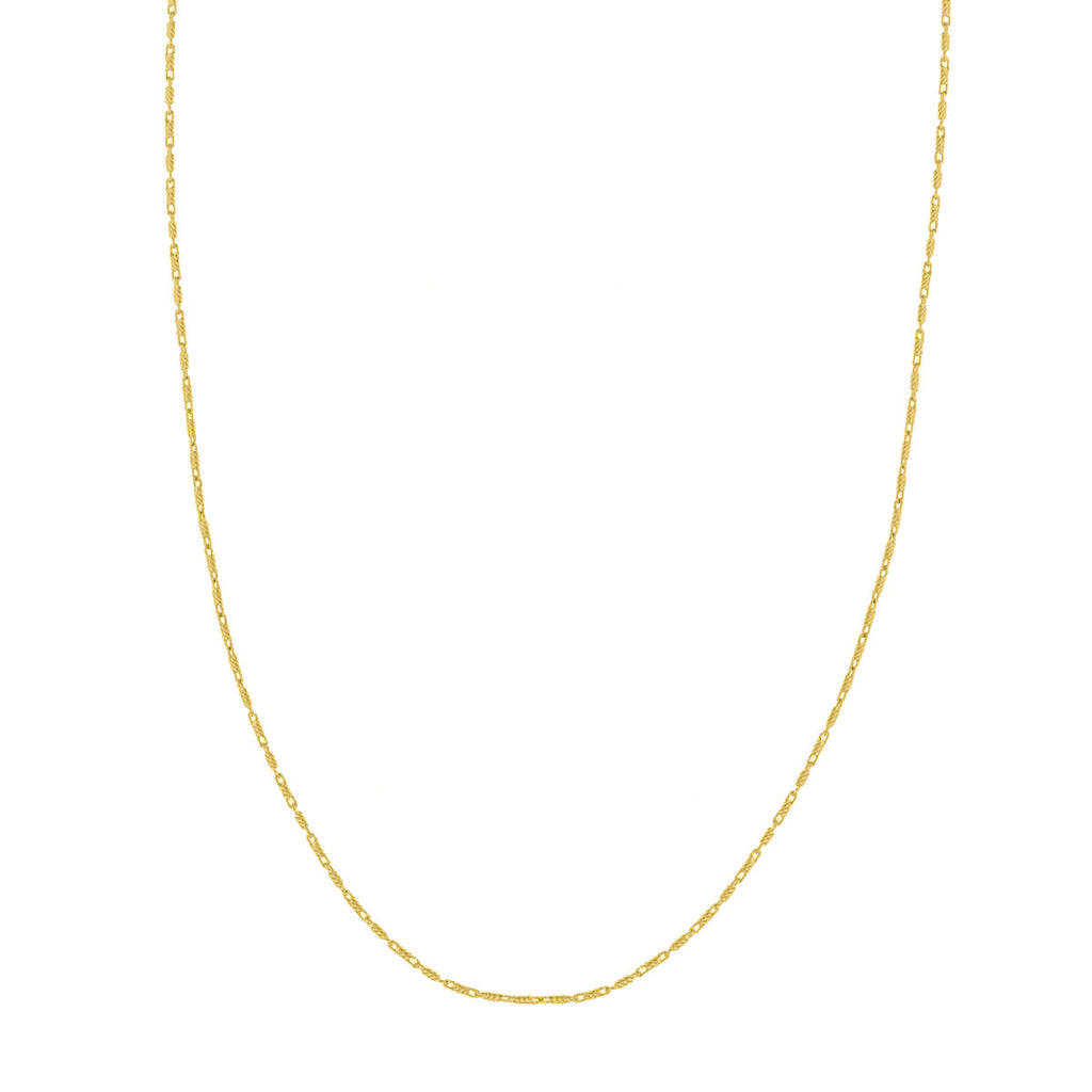 Lumacina 0.95mm Diamond Cut Tube Bead 14K Yellow Gold Chain with Lobster Lock 18" - Image 3 of 4