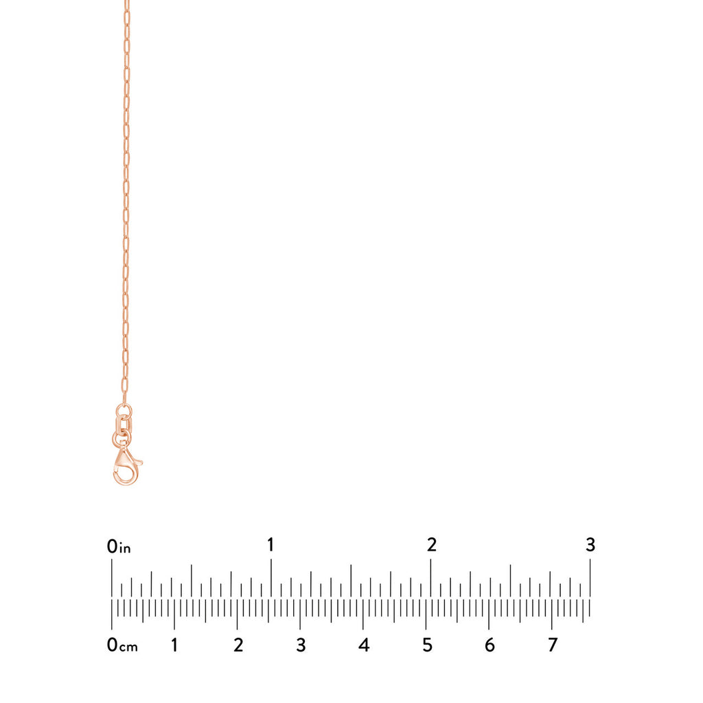 Paper Clip Chain 1.25mm 14k Rose Gold with Pear Shape Lobster Lock - Image 3 of 4