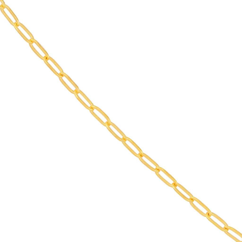 Paper Clip Chain 1.25mm 14k Yellow Gold with Pear Shape Lobster Lock - Image 3 of 5