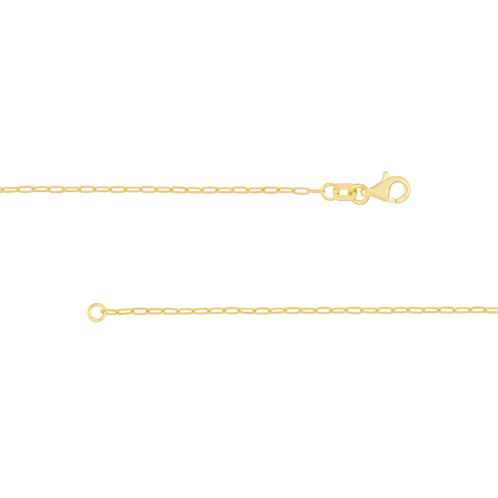 Paper Clip Chain 1.25mm 14k Yellow Gold with Pear Shape Lobster Lock - Image 4 of 5