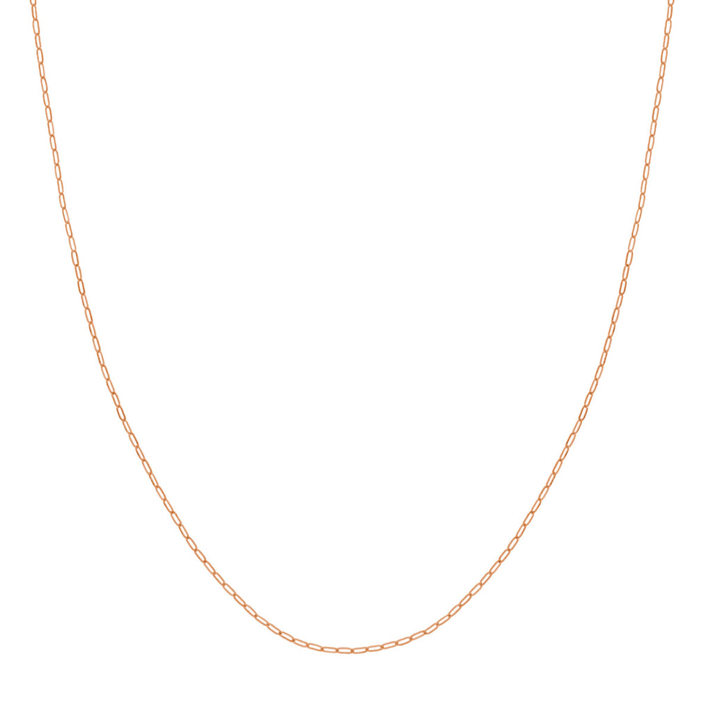 Paper Clip Chain 1.25mm 14k Rose Gold with Pear Shape Lobster Lock - Image 4 of 4