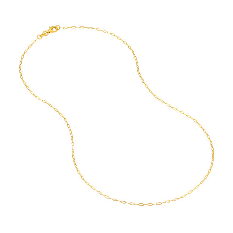 Paper Clip Chain 1.30mm 14k Yellow Gold with Pear Shape Lobster Lock - Image 1 of 5
