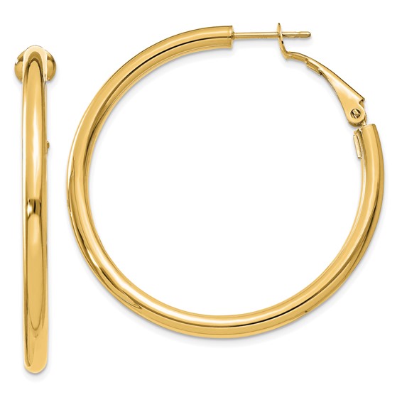 Round 14K Yellow Gold Hoop Earring - Image 4 of 4