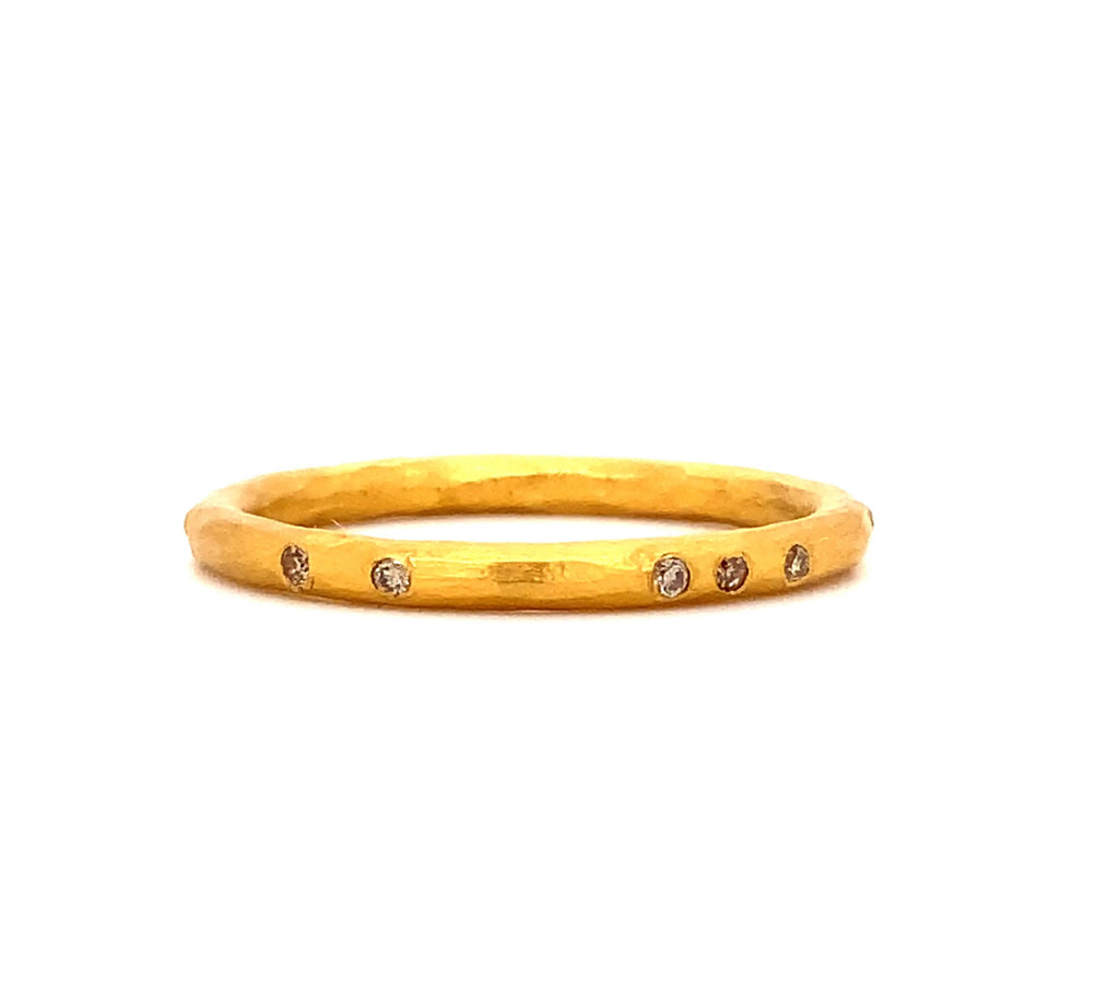 Lika Behar Solid 24 Karat Gold Eternity Diamond 0.10 cts Band - Image 1 of 3