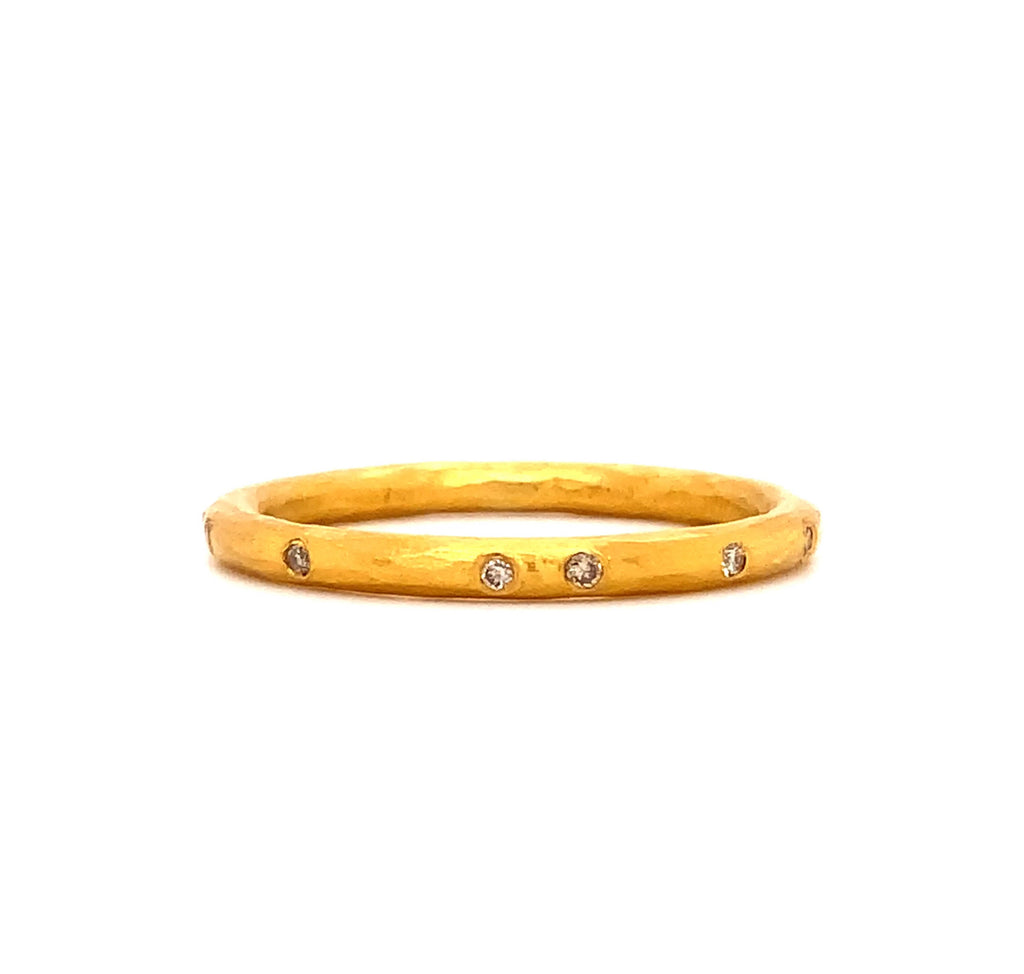 Lika Behar Solid 24 Karat Gold Eternity Diamond 0.10 cts Band - Image 2 of 3