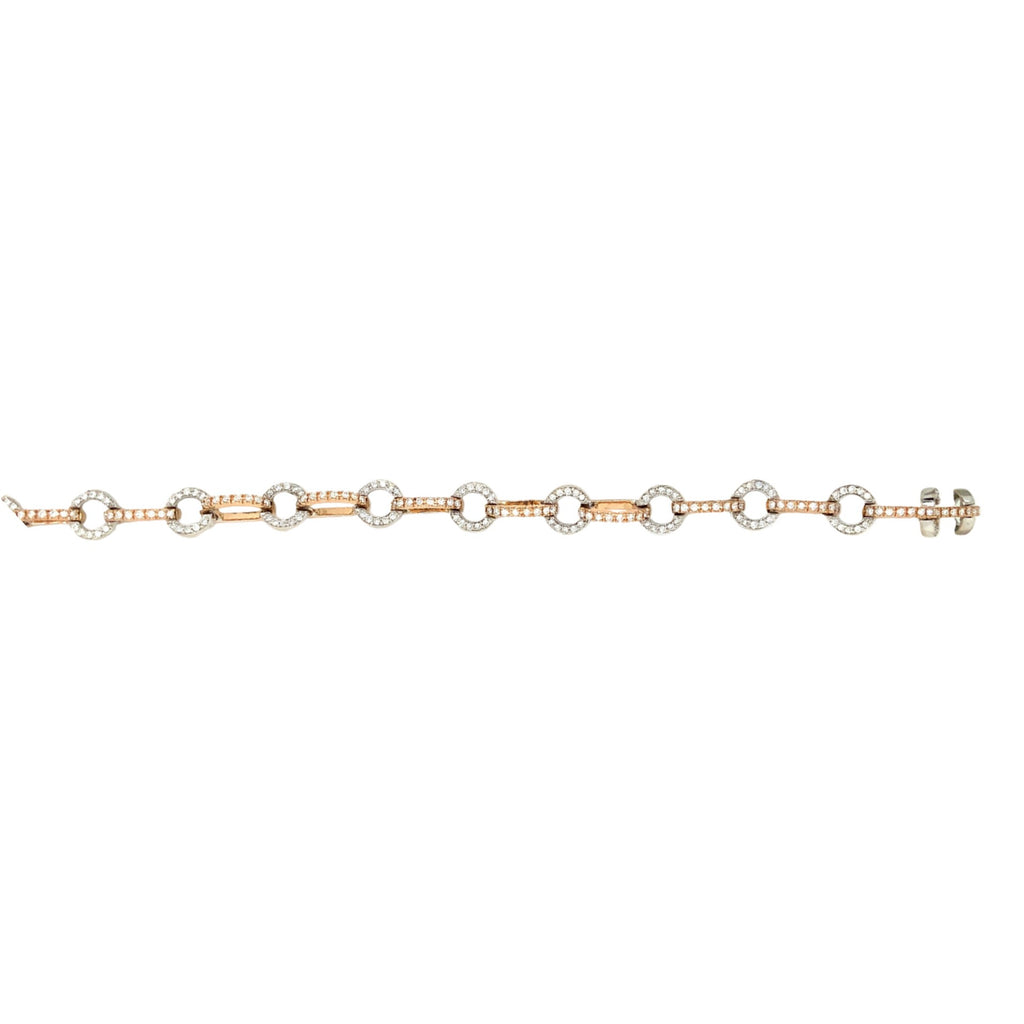 Diamond Link Diamond Bracelet Set in 18K  White and Rose Gold - Image 3 of 4
