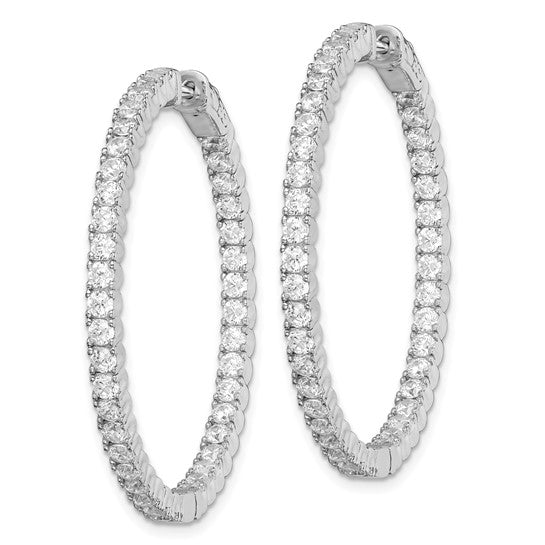 Sterling Silver 2.9mm CZ Hoop Earrings - Image 2 of 4