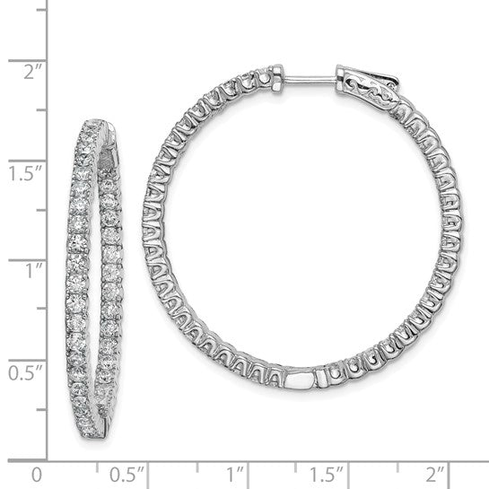 Sterling Silver 2.9mm CZ Hoop Earrings - Image 3 of 4