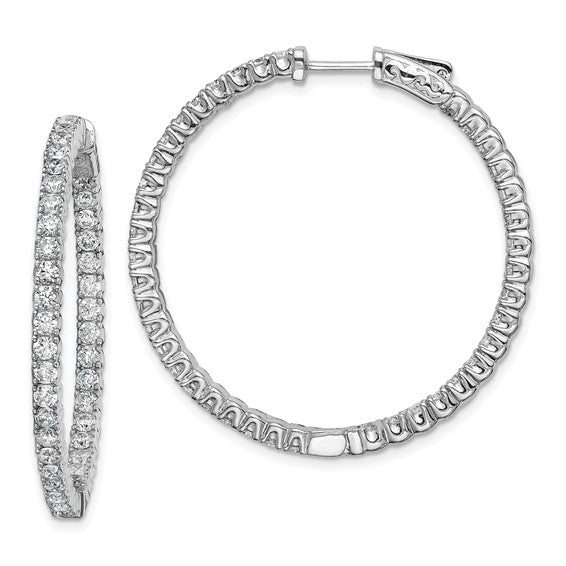 Sterling Silver 2.9mm CZ Hoop Earrings - Image 1 of 4
