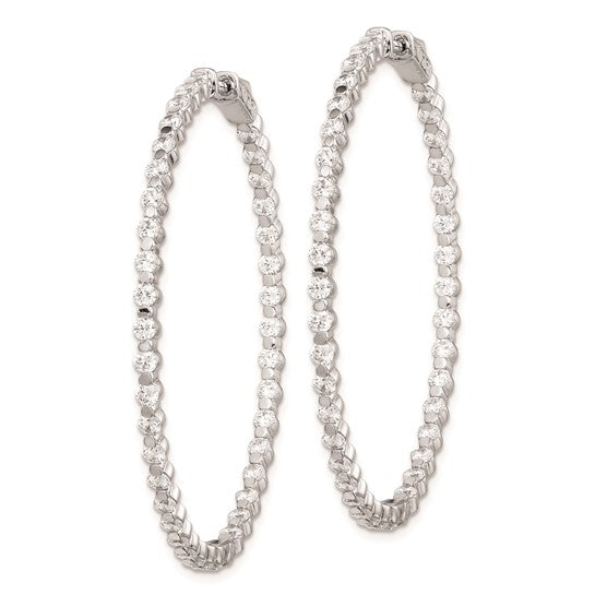Sterling Silver 2.5 mm CZ Hoop Earrings - Image 2 of 4