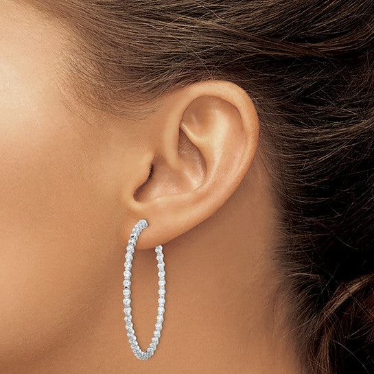 Sterling Silver 2.5 mm CZ Hoop Earrings - Image 3 of 4