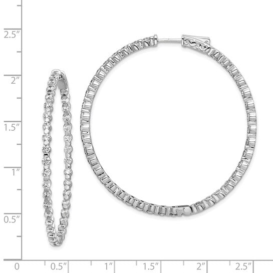 Sterling Silver 2.5 mm CZ Hoop Earrings - Image 4 of 4