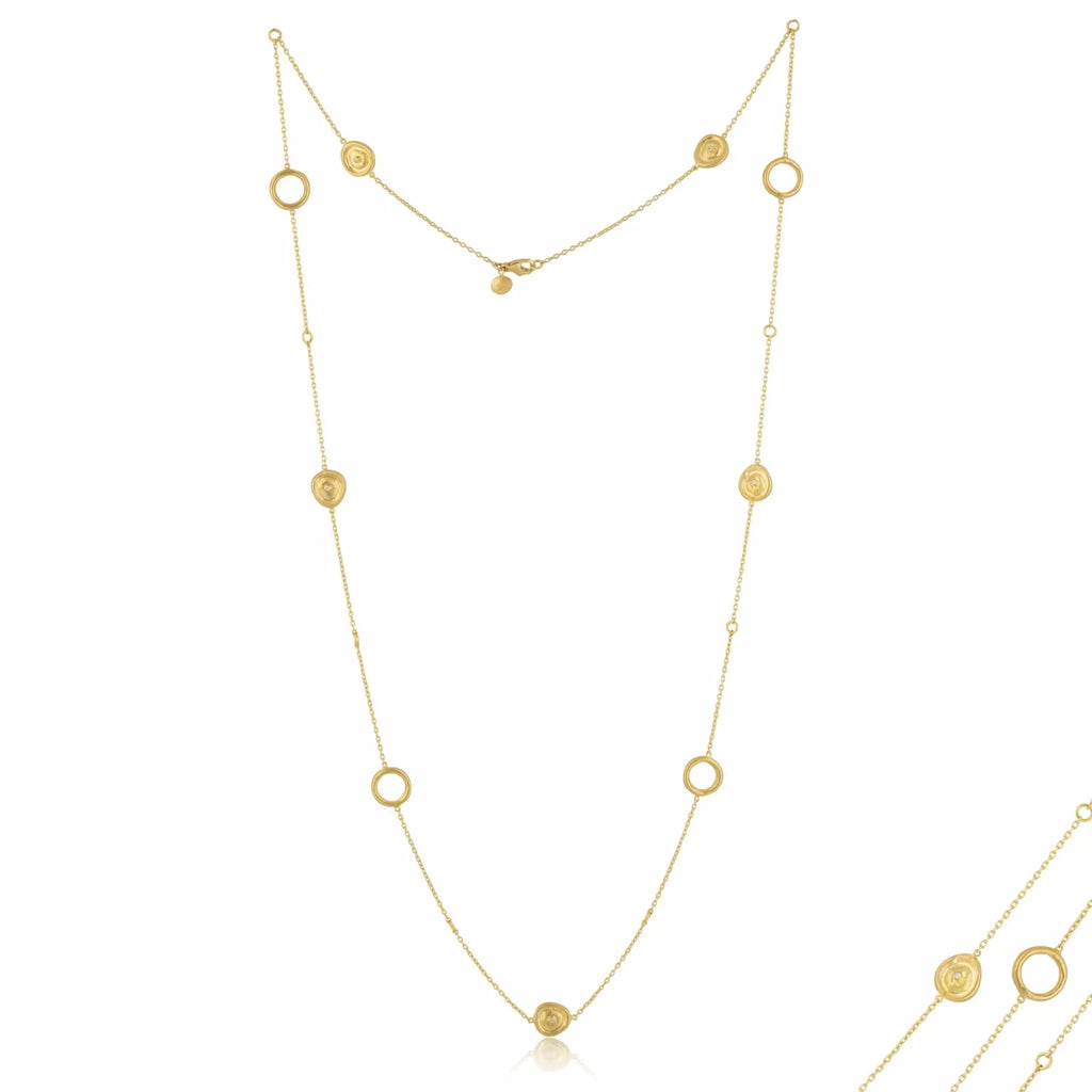 Lika Behar Collection Roundabout Versatile Necklace with Rondettes and Diamonds 24K Gold - Image 3 of 3