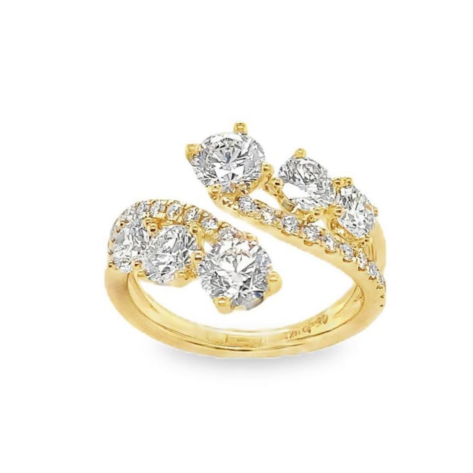 Uneek Bypass GIA Certified Diamond Ring set in 18K Yellow Gold - Image 3 of 9