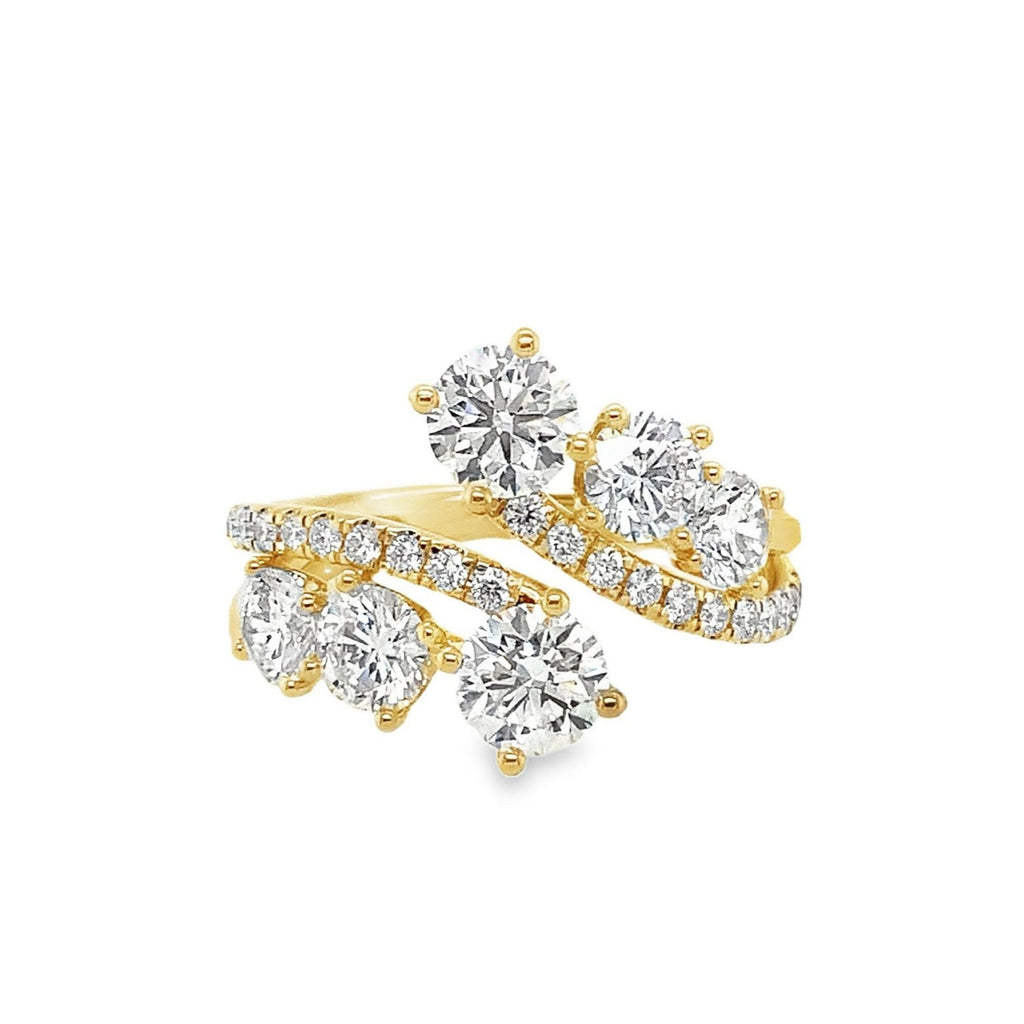 Uneek Bypass GIA Certified Diamond Ring set in 18K Yellow Gold - Image 4 of 9