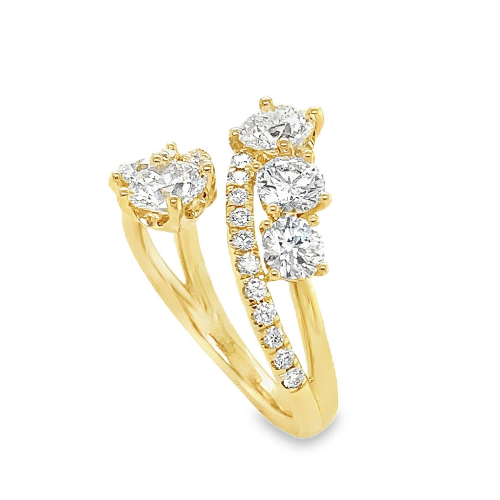 Uneek Bypass GIA Certified Diamond Ring set in 18K Yellow Gold - Image 2 of 9