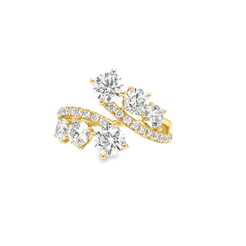 Uneek Bypass GIA Certified Diamond Ring set in 18K Yellow Gold - Image 1 of 9