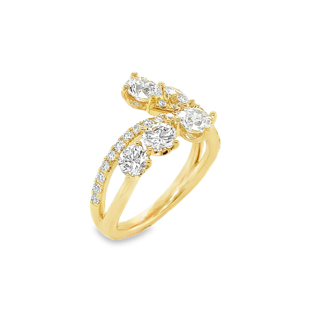 Uneek Bypass GIA Certified Diamond Ring set in 18K Yellow Gold - Image 5 of 9