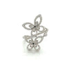 Roman+Jules 2 Butterfly Bypass Right Hand  Diamond Ring Fashioned in 14K White G