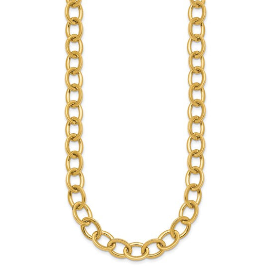 Polished Round Oval Chain Link Necklace in 14K Yellow Gold - Image 2 of 5