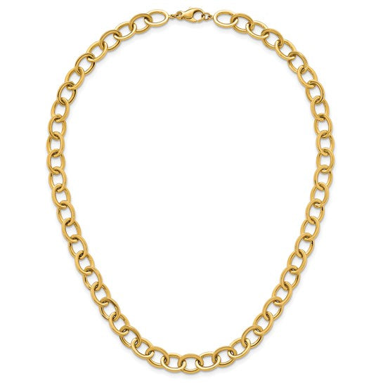 Polished Round Oval Chain Link Necklace in 14K Yellow Gold - Image 1 of 5