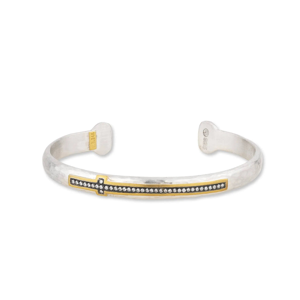 Lika Behar Yin and Yang Stockholm Cross Oval Open Diamond Cuff - Image 2 of 6