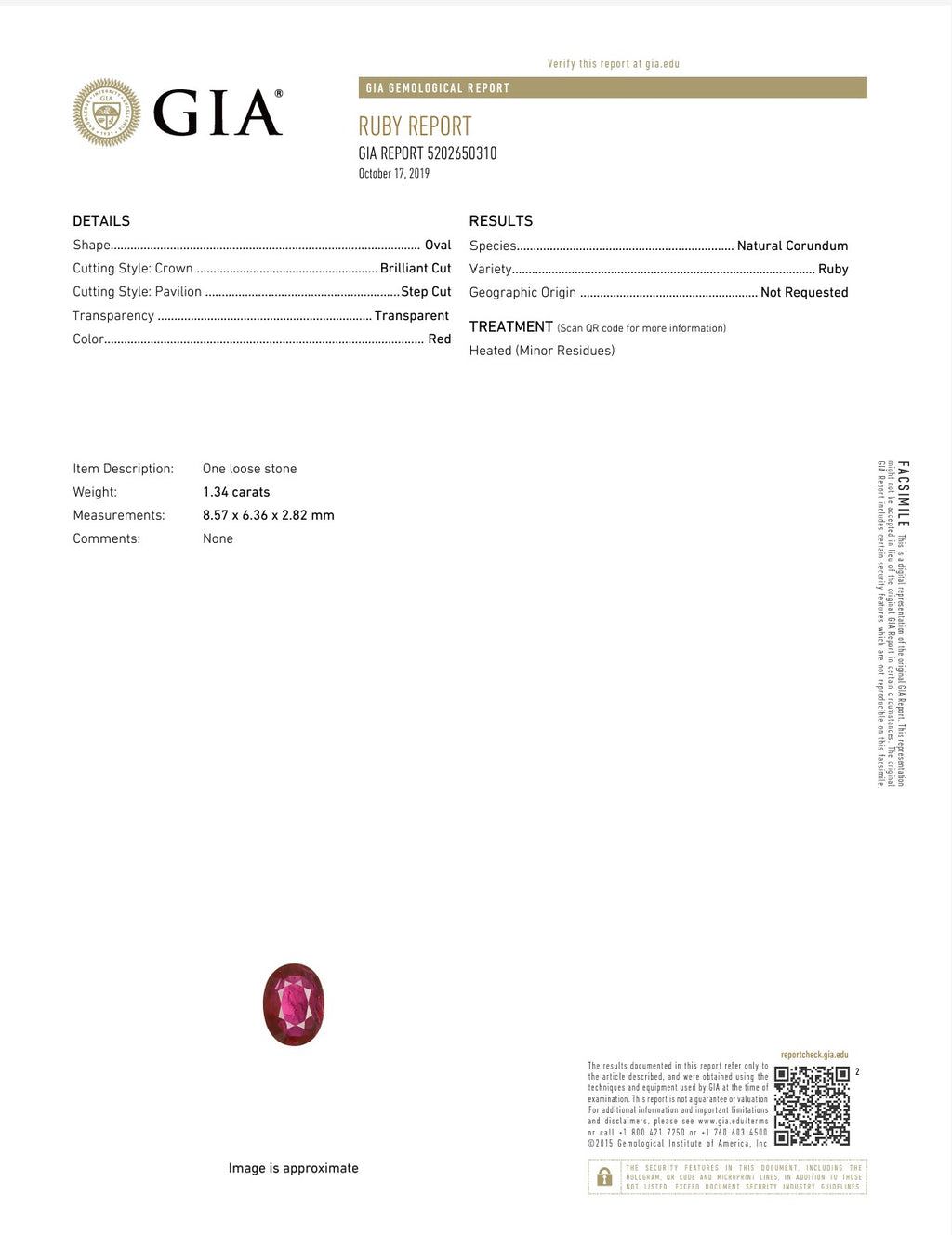 Roman + Jules GIA Certified 3 Stone Ruby and Diamond Ring Set in 950 Platinum - Image 6 of 6